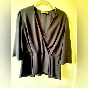 Mm La Fleur Elegant Black Wrap Top